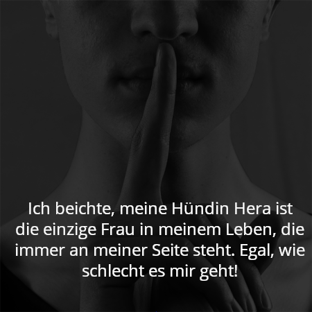 Ich beichte, meine Hündin Hera ist die einzige Frau in meinem Leben, die immer an meiner Seite steht. Egal, wie schlecht es mir geht!