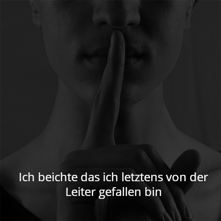 Ich beichte das ich letztens von der Leiter gefallen bin