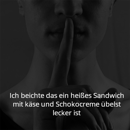 Ich beichte das ein heißes Sandwich mit käse und Schokocreme übelst lecker ist