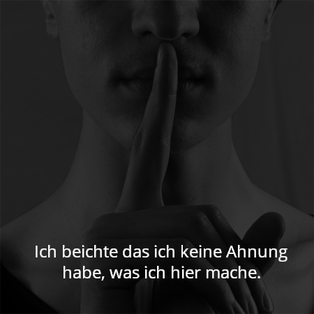 Ich beichte das ich keine Ahnung habe, was ich hier mache.